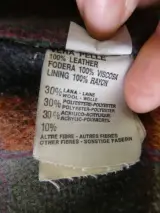 Bruine leren herenjas met ruitvoering – foto 4 – kavel bij De Kringwinkel, Heverlee
