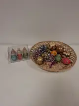 Set vintage kerstballen in diverse stijlen en kleuren – kavel bij De Kringwinkel, Ronse