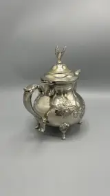 Theepot Berrad Marokkaans verzilverd theekan met vogelknop – foto 5 – kavel bij De Kringwinkel, Oostkamp
