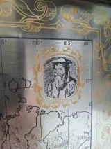Exclusieve 'Silver Map' Royal Geographical Society (1976) – Sterling Zilver & 24k Goud – Luxe Lijst 72x52 cm – foto 2 – kavel bij De Kringwinkel, Oostkamp