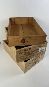 Wijnkisten Saint-Émilion Grand Cru Bordeaux en vintage oogstkist, set van 3 – foto 3 – kavel bij De Kringwinkel, Oostkamp