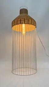 Vloerlamp kooimodel rotan metaal boho 121 cm – foto 3 – kavel bij De Kringwinkel, Oostkamp