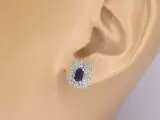 Witgouden design oorbellen met diamanten en saffier – foto 2 – kavel bij Onlineveilingmeester