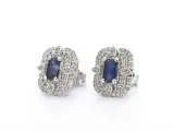 Witgouden design oorbellen met diamanten en saffier – foto 3 – kavel bij Onlineveilingmeester