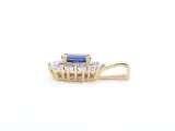 Gouden entourage hanger met diamanten en saffier (excl. ketting) – foto 5 – kavel bij Onlineveilingmeester