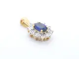 Gouden entourage hanger met diamanten en saffier (excl. ketting) – foto 6 – kavel bij Onlineveilingmeester