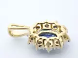 Gouden entourage hanger met diamanten en saffier (excl. ketting) – foto 7 – kavel bij Onlineveilingmeester