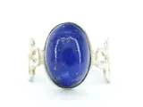 Natuurlijke zilveren ring met blauwe edelsteen – kavel bij Onlineveilingmeester