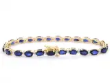 Gouden tennisarmband met diamanten en saffier – foto 3 – kavel bij Onlineveilingmeester