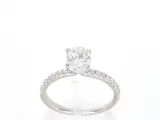 Witgouden solitair ring met 1.00 carat ovaal geslepen diamant en Briljant geslepen diamanten – foto 10 – kavel bij Onlineveilingmeester