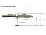 Dubbele zweefparasol, Paralux, Parvona, donkergroen – foto 2 – kavel bij Onlineveilingmeester