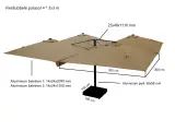 Viervoudige zweefparasol, Paralux, Allenza, taupe – foto 4 – kavel bij Onlineveilingmeester