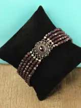 Topázio - 916 zilveren granaatcollier en bijpassende armband – foto 2 – kavel bij De Kringwinkel, Antwerpen
