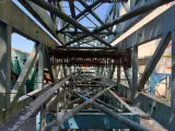 Partij industriële bandtransporteurs / transportbandconstructies, Vakwerk (constructietype), lichtblauw, gedemonteerd, 52m – foto 4 – kavel bij Onlineveilingmeester, Hoogeveen