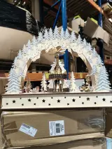 7x Houten kerstbomen + verlichting+ draaiobject., wit – foto 2 – kavel bij Onlineveilingmeester, Zutphen