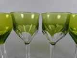 Set van 6 groene kristallen wijnglazen – foto 3 – kavel bij De Kringwinkel, Diest