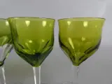 Set van 6 groene kristallen wijnglazen – foto 4 – kavel bij De Kringwinkel, Diest
