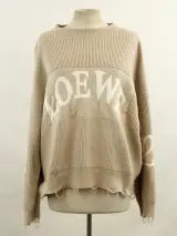 Loewe - oversized trui in cashmere & wol - beige en gebroken wit – kavel bij De Kringwinkel, Antwerpen