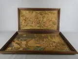 Set van 2 vintage wandtapijten in houten lijst – kavel bij De Kringwinkel, Diest