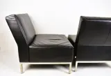 Set van 2 vintage JORI fauteuils in zwart leder – foto 4 – kavel bij De Kringwinkel, Turnhout