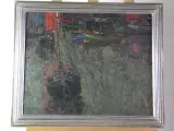 Olieverfschilderij havengezicht - Gesigneerd “a. Saverys” – kavel bij De Kringwinkel, Heverlee