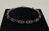 Vintage zilver armband met onyx steentjes – foto 4 – kavel bij De Kringwinkel, Aalst