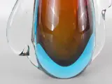 Murano Stijl Glazen Vaas met Rode Kern | Vintage Art Glass – foto 5 – kavel bij De Kringwinkel, Heverlee