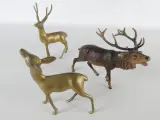 Set van 3 decoratieve hertenfiguren in messing – kavel bij De Kringwinkel, Heverlee