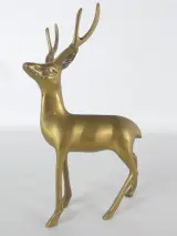 Set van 3 decoratieve hertenfiguren in messing – foto 6 – kavel bij De Kringwinkel, Heverlee