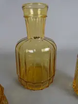 Set vintage oranje glazen parfumflesjes en potjes – foto 5 – kavel bij De Kringwinkel, Diest