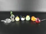 Set van 7 decoratieve glazen vogelfiguren – kavel bij De Kringwinkel, Heverlee