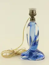 Val Saint Lambert kristallen lampenvoet – Blauw – kavel bij De Kringwinkel, Antwerpen