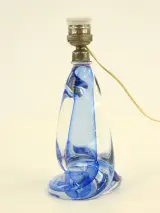Val Saint Lambert kristallen lampenvoet – Blauw – foto 3 – kavel bij De Kringwinkel, Antwerpen