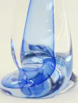 Val Saint Lambert kristallen lampenvoet – Blauw – foto 4 – kavel bij De Kringwinkel, Antwerpen