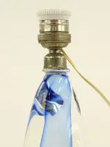 Val Saint Lambert kristallen lampenvoet – Blauw – foto 5 – kavel bij De Kringwinkel, Antwerpen
