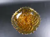 Vintage amberkleurige Art Deco glazen vaas met pique-fleurs – foto 3 – kavel bij De Kringwinkel, Heverlee