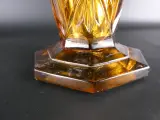 Vintage amberkleurige Art Deco glazen vaas met pique-fleurs – foto 6 – kavel bij De Kringwinkel, Heverlee