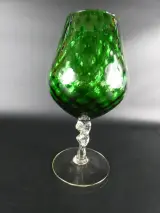 Italiaanse Empoli-stijl glazen kelkvaas groen – foto 8 – kavel bij De Kringwinkel, Heverlee