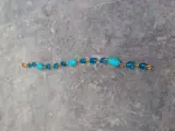 Handgemaakte gouden armband - 750 - met turkoois en blauw apatiet / glaskralen – foto 4 – kavel bij De Kringwinkel, Gent