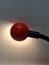 Vintage Veneta Lumi Italiaanse Bureaulamp - Rood/Zwart – foto 4 – kavel bij De Kringwinkel, Gent