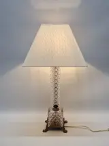 Elegante vintage Massive tafellamp - geslepen glas & sierlijk messing – kavel bij De Kringwinkel, Gent