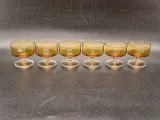 Set van 6 Vintage Luminarc Amber Glazen Coupes / Dessertglazen – kavel bij De Kringwinkel, Gent