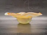 Vintage Glazen Schaal met Amber-wit Vlekkenpatroon - Roman Glassworks Linz – foto 4 – kavel bij De Kringwinkel, Gent