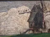 Impressionistisch molenlandschap - Olieverfschilderij met windmolen in sierlijke vergulde lijst – foto 8 – kavel bij De Kringwinkel, Gent