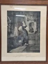 19e-eeuwse lithografie ‘Goldschmieds Töchterlein’ naar Wilhelm Nerenz - ingelijst – foto 3 – kavel bij De Kringwinkel, Gent