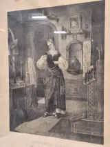 19e-eeuwse lithografie ‘Goldschmieds Töchterlein’ naar Wilhelm Nerenz - ingelijst – foto 5 – kavel bij De Kringwinkel, Gent