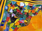Abstracte glazen decoratieve borden (2 stuks) – foto 7 – kavel bij De Kringwinkel, Heverlee