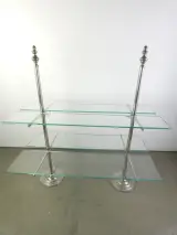 Art-deco vintage dubbelzijdige winkeldisplay van metaal en glas – foto 2 – kavel bij De Kringwinkel, Heverlee
