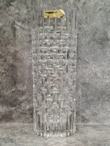 Vintage Bohemia Crystal vaas met geometrisch relief – kavel bij De Kringwinkel, Gent