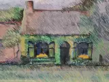 Pasteltekening ‘Hoeverzicht’ - gesigneerd ME en gedateerd 1980 – foto 2 – kavel bij De Kringwinkel, Gent